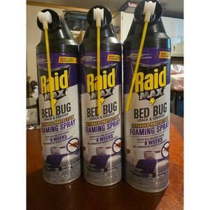Raid Max Bed Bug Foaming Spray Crack Crevice 17.5‎ oz Extended Protection ( 3pc